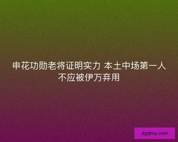 申花功勋老将证明实力 本土中场第一人不应被伊万弃用
