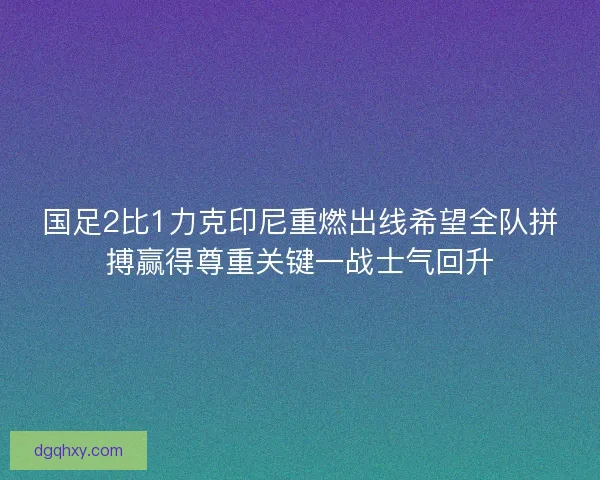 国足2比1力克印尼重燃出线希望全队拼搏赢得尊重关键一战士气回升
